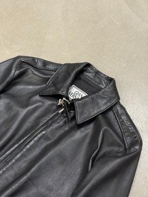1990s Gianni Versace leather jacket with padlock hardware detail