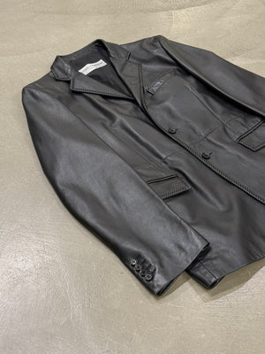 1990s Dolce & Gabbana leather tailored blazer