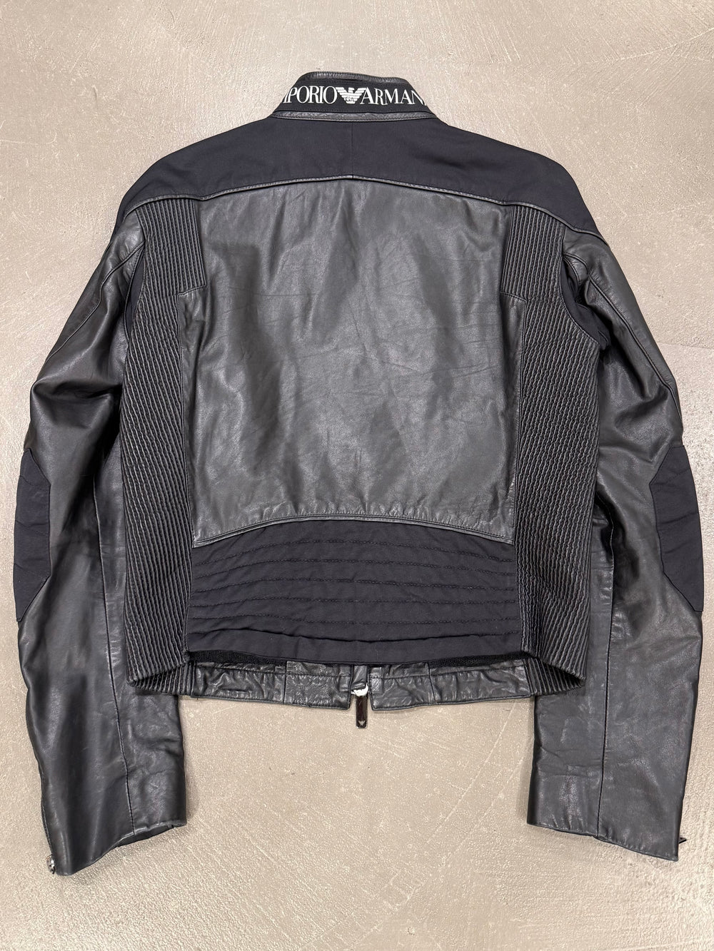 S/S2005 Emporio Armani leather panelled biker jacket