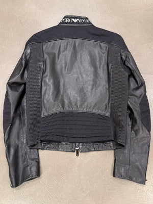 S/S2005 Emporio Armani leather panelled biker jacket