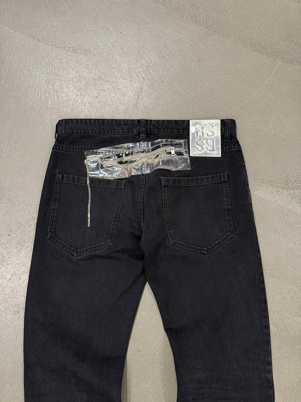 S/S2019 Raf Simons tape zip straight-leg jeans