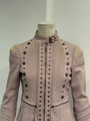 2000s Cavalli napoleon studded suede moto jacket