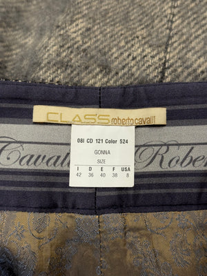 2000s Roberto Cavalli gradient knit skirt suit