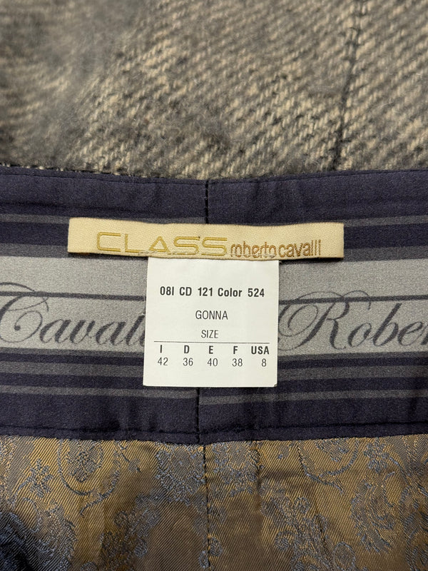 2000s Roberto Cavalli gradient knit skirt suit