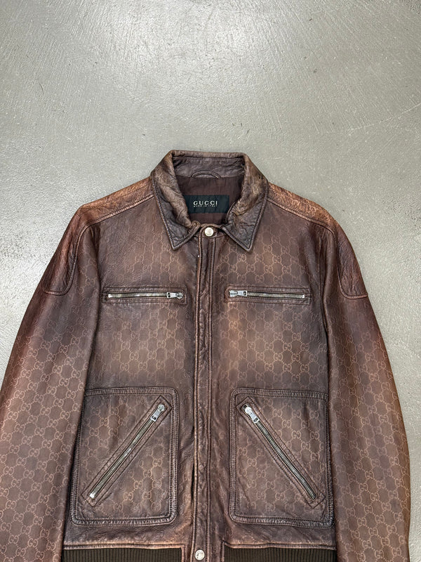 2010s Gucci "Guccissima" monogram leather jacket