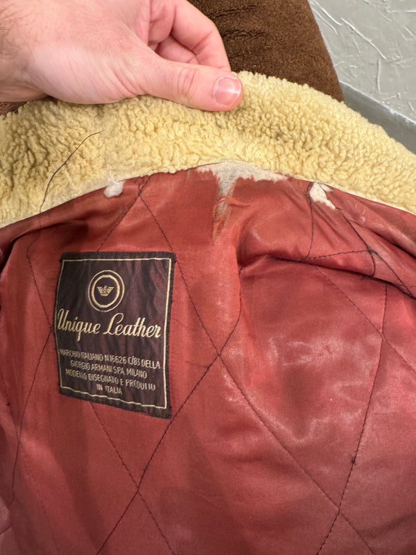 1980s Giorgio Armani aviator shearling bomber jacket