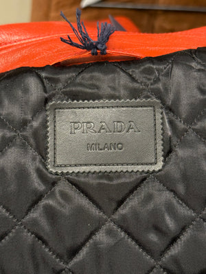 S/S2022 Prada by Raf Simons oversized biker leather jacket