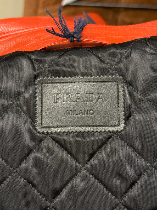 S/S2022 Prada by Raf Simons oversized biker leather jacket