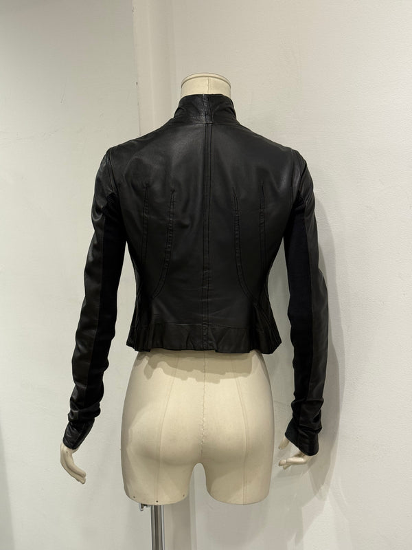 Rick Owens cropped leather jacket