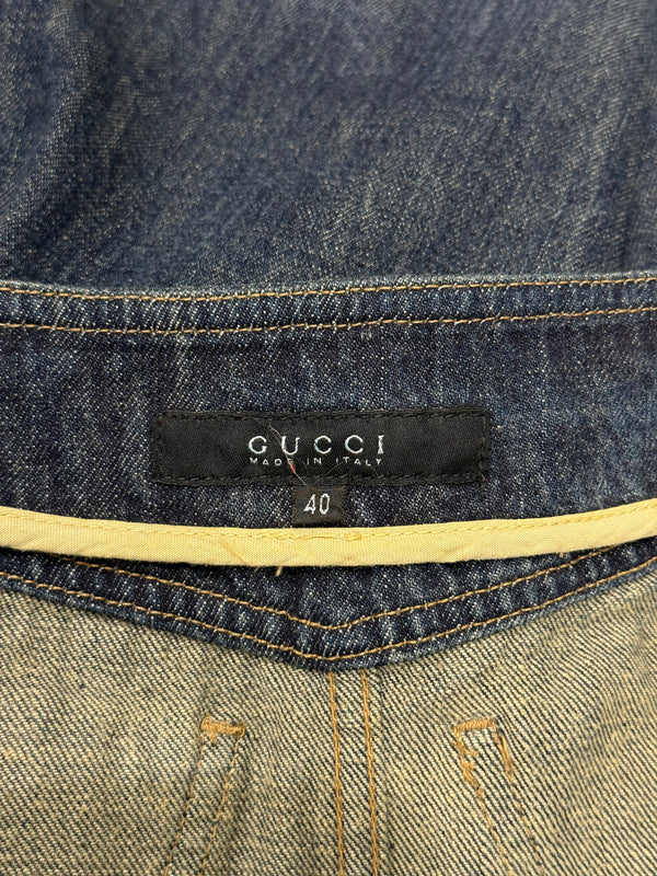 S/S2000 Gucci by Tom Ford wrap denim midi skirt