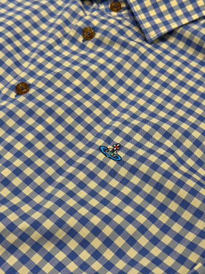 S/S2013 Vivienne Westwood orb logo check button-up shirt