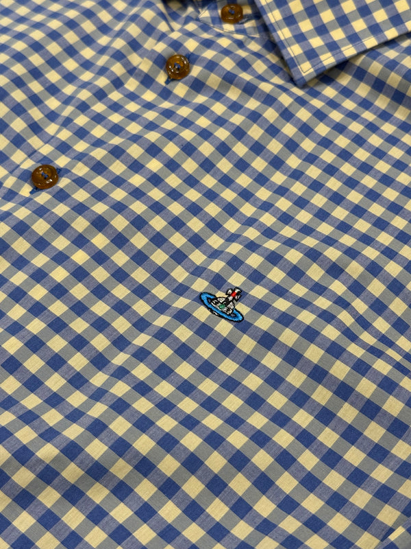 S/S2013 Vivienne Westwood orb logo check button-up shirt