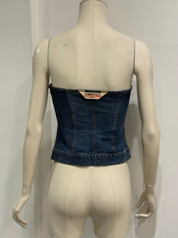 2000s Dolce & Gabbana denim pocket corset