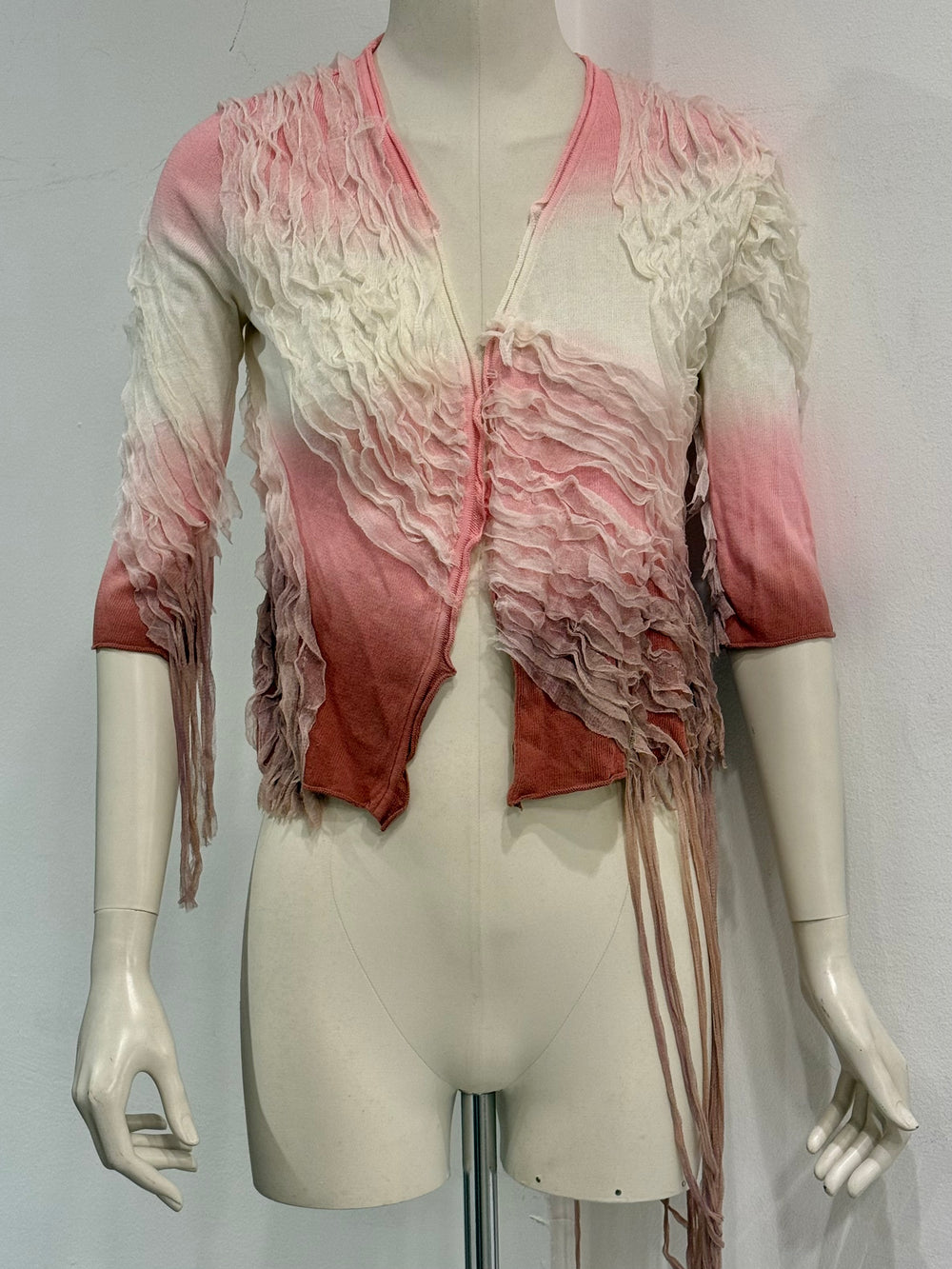 A/W2001 Roberto Cavalli shibori dyed deconstructed cardigan