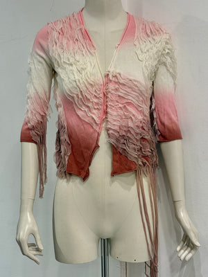 A/W2001 Roberto Cavalli shibori dyed deconstructed cardigan