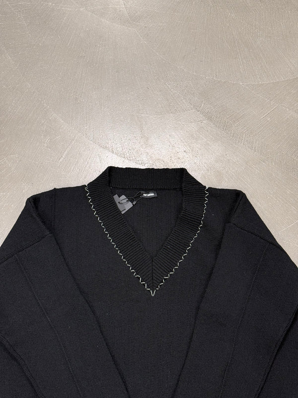 S/S2018 Raf Simons oversized fireman buckle v-neck sweater