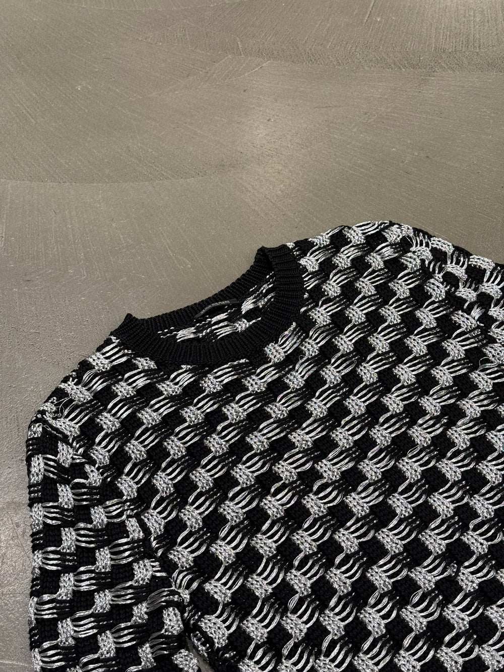 2010s Balmain silver knit sweater