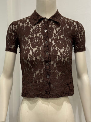 1996 Helmut Lang runway lace shirt