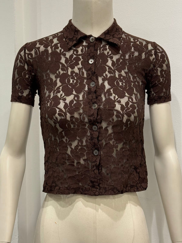 1996 Helmut Lang runway lace shirt