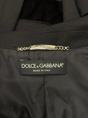 2000s Dolce & Gabbana velvet detail tailored blazer