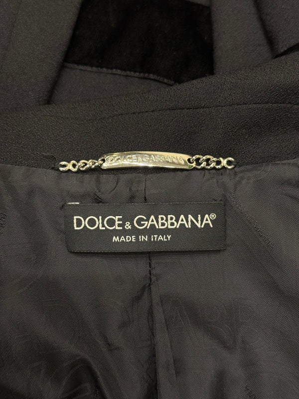 2000s Dolce & Gabbana velvet detail tailored blazer