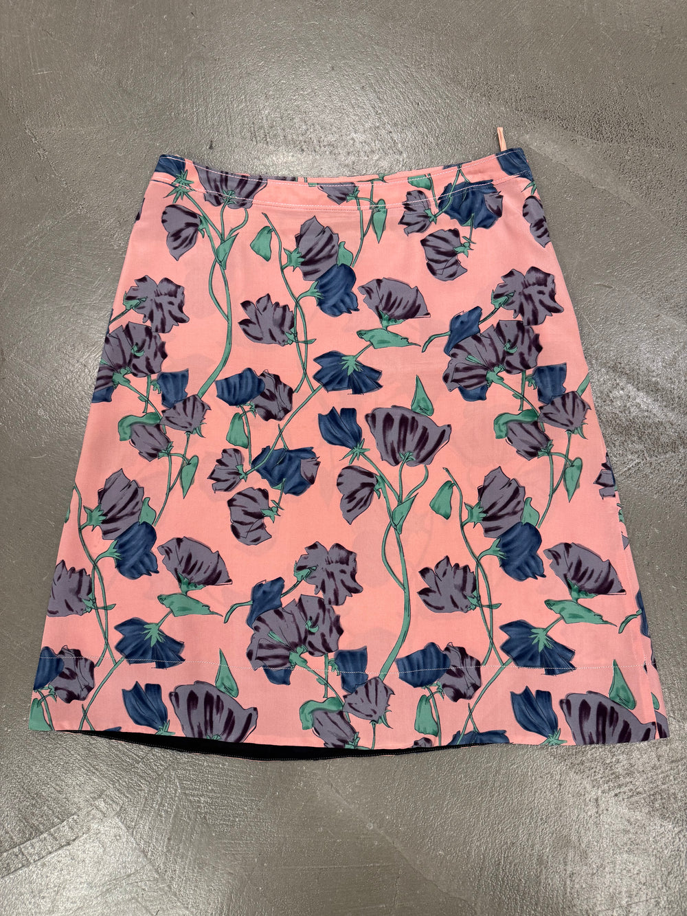 2008 Prada pink floral silk skirt