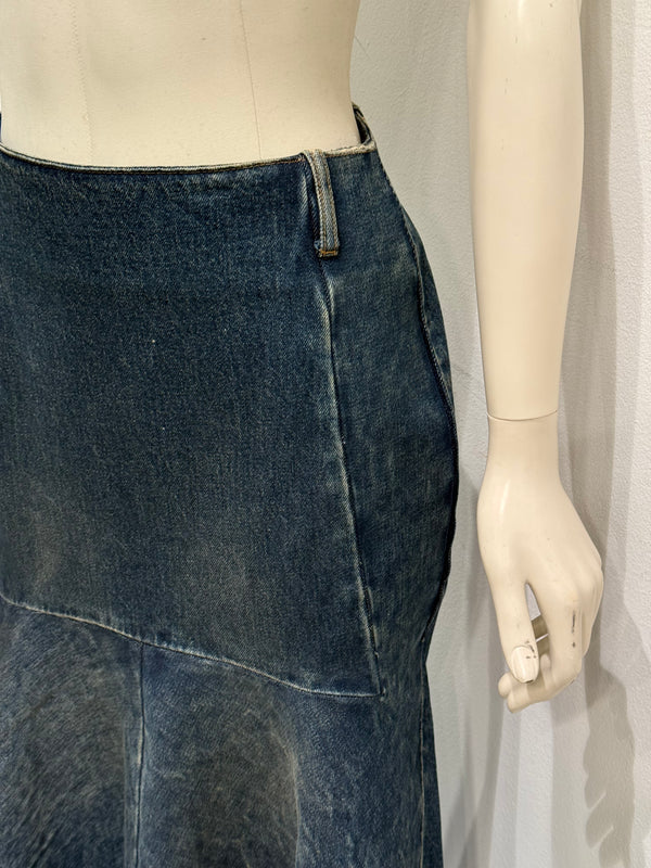 2020 Balenciaga by Demna midi denim skirt
