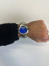 Load image into Gallery viewer, 2006 Oakley Blade II brushed stainless steel blue watch
