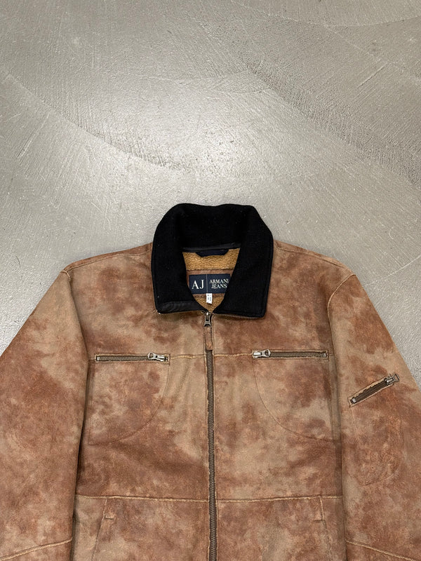 2000s Armani faded faux shearling jacket