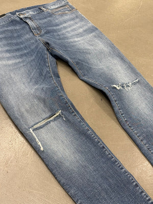 2010s Balmain distressed slim denim jeans