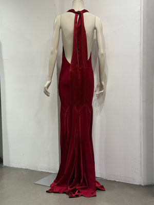 F/W2004 Roberto Cavalli halter-neck mermaid dress