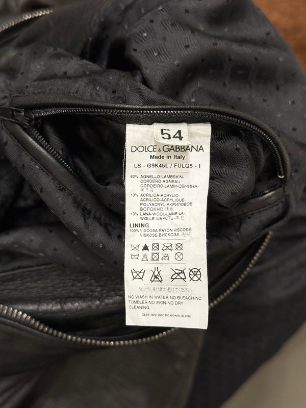 2000s Dolce & Gabbana leather bomber jacket