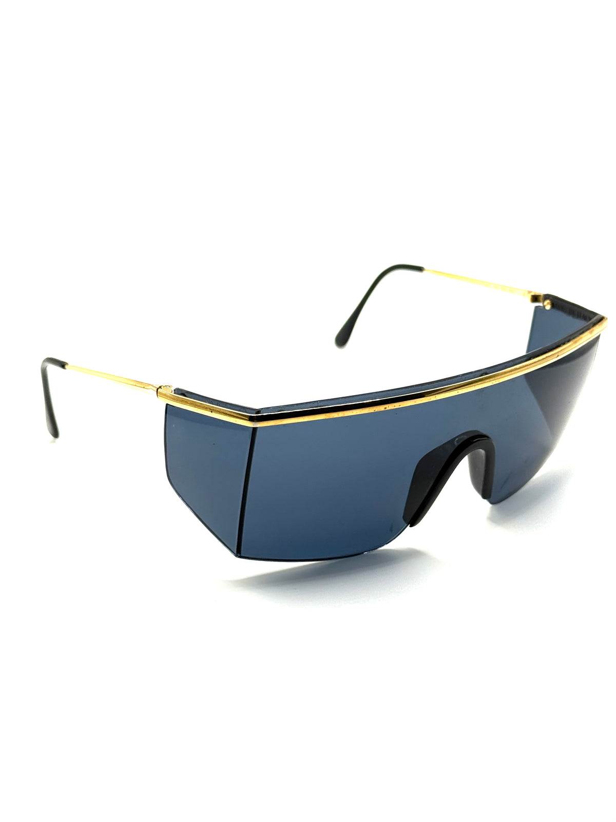 Vintage 1990’s Y2K Versace Sunglasses Black  Oversized shield visor Designer 1990s Gianni Versace visor shield sunglasses main image 4