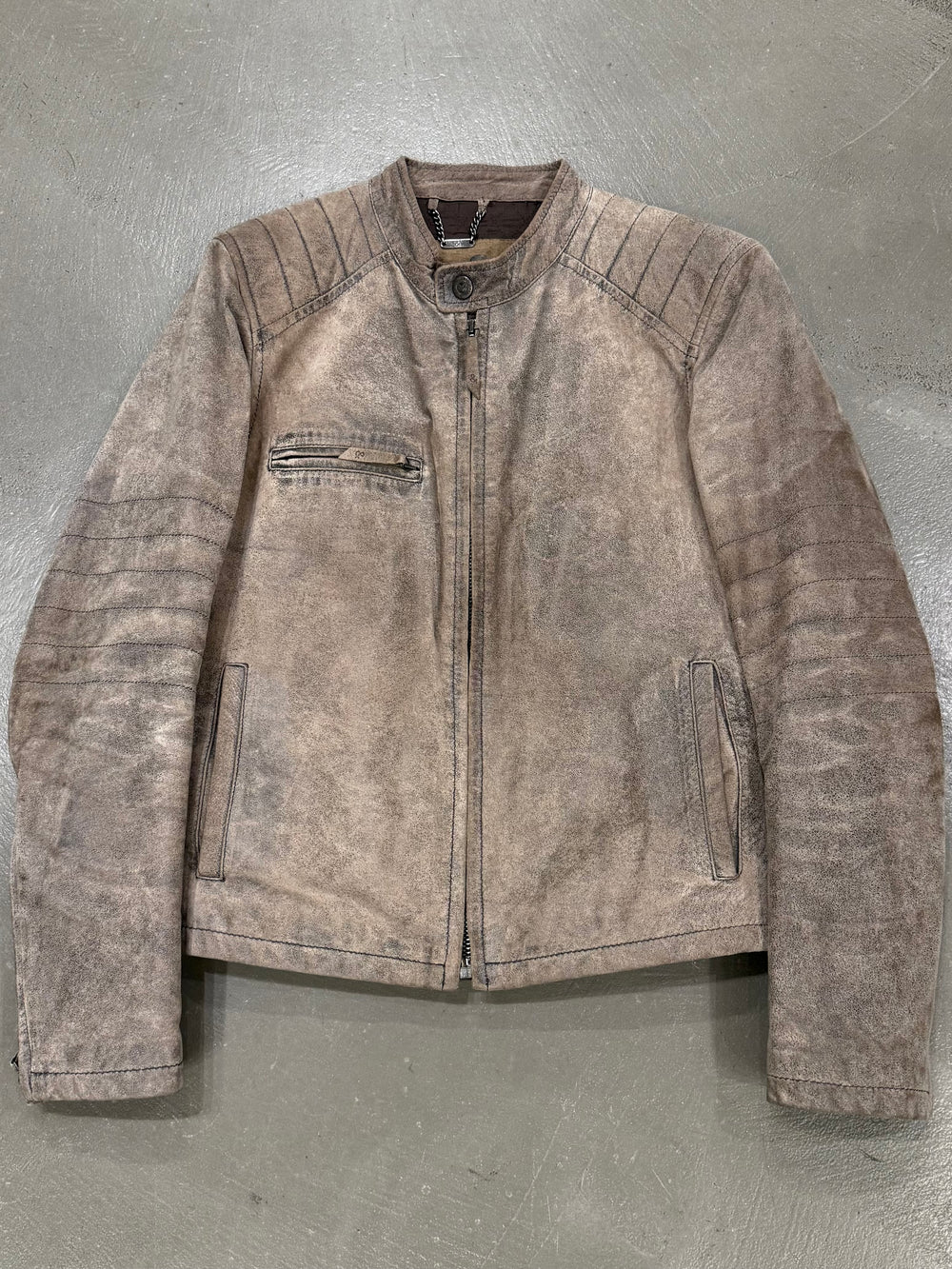 2000s Dolce & Gabbana pigskin moto biker leather jacket