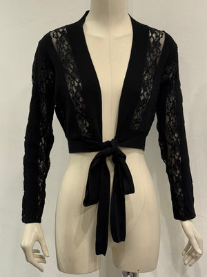 2000s Dolce & Gabbana  lace tie-front cropped cardigan