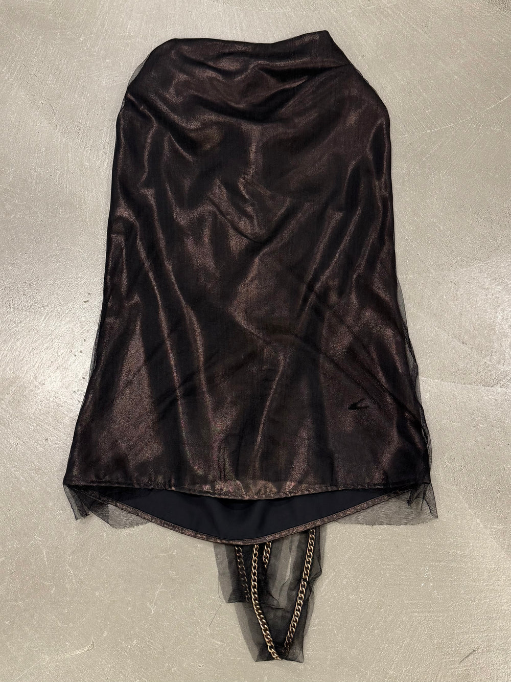 2000s Plein Sud metal chain draped sleeveless top