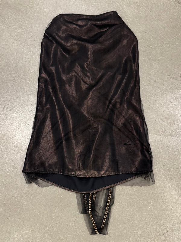 2000s Plein Sud metal chain draped sleeveless top