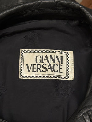 1990s Gianni Versace oversized cropped leather jacket