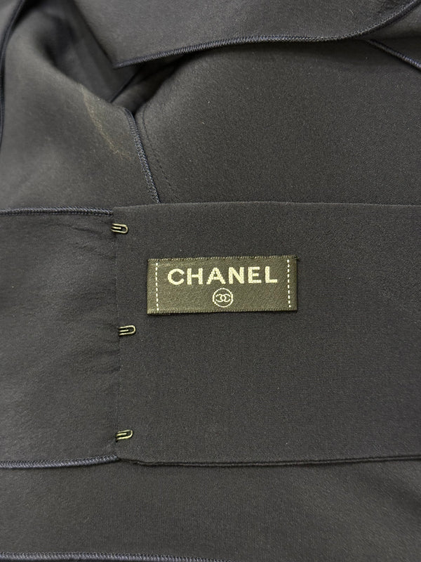 2000s Chanel silk scarf-neck maxi dress