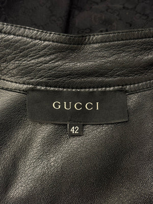 A/W2000 Gucci by Tom Ford monogram canvas jacket with leather trim