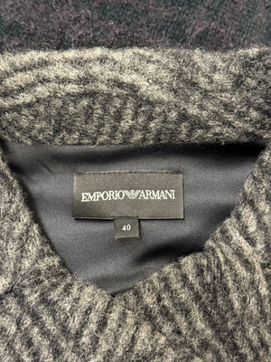 2000s Emporio Armani wool sample textured geometric jacket