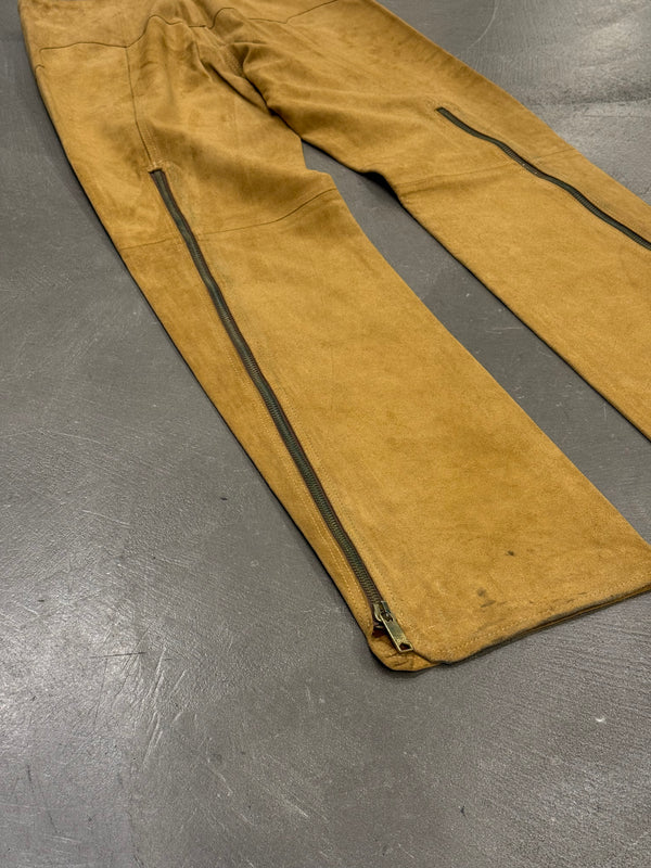 2001 Dolce & Gabbana suede western zipper leather pants