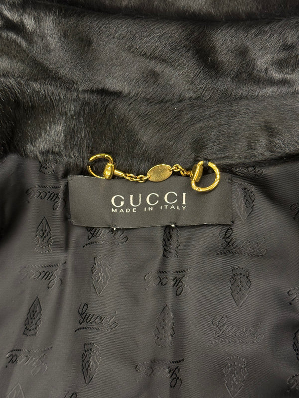 2000s Gucci pony hair leather coat