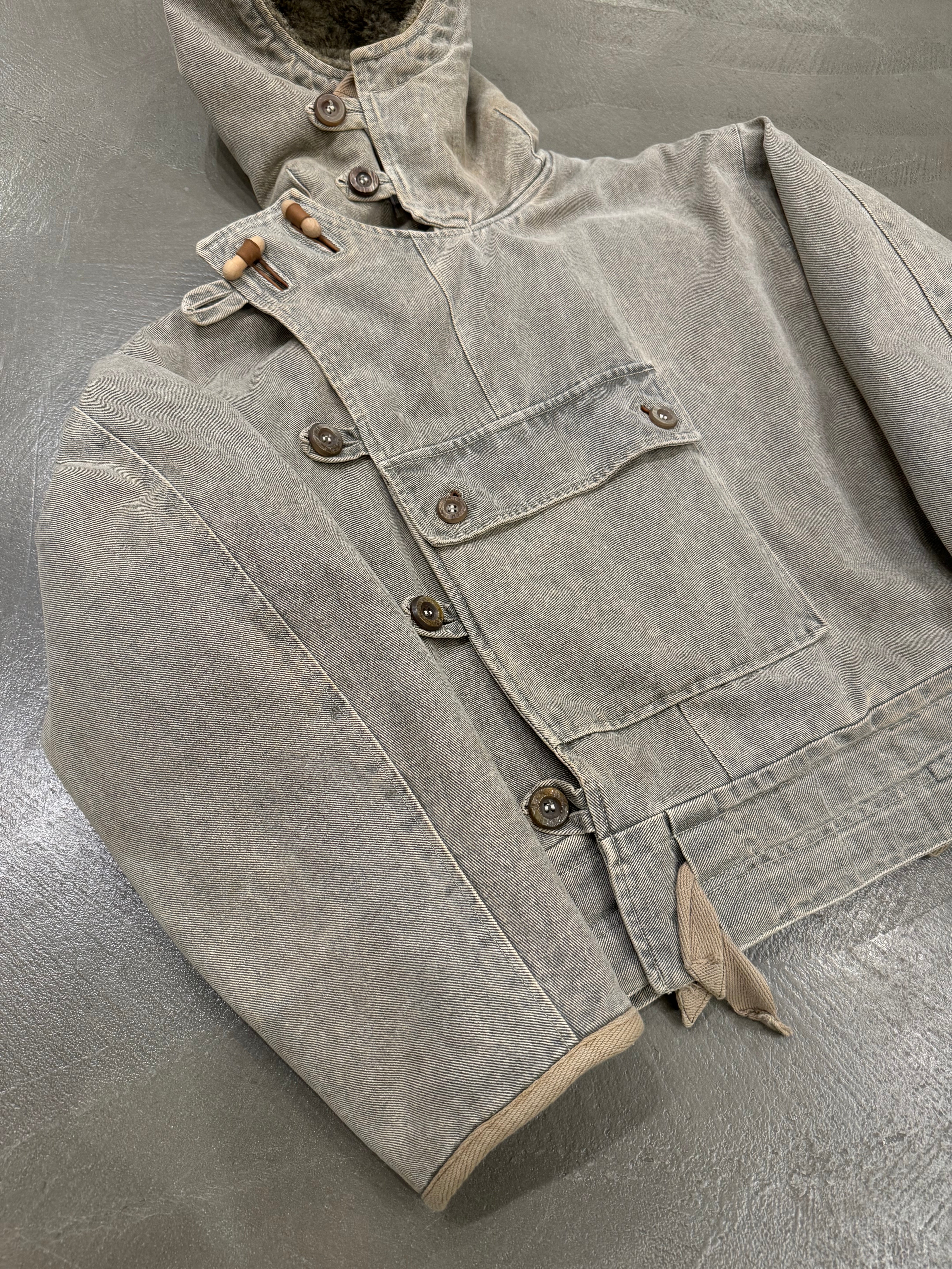 ジャケット・アウター 90s \"EMPORIO ARMANI\" military wool coat Vintage Giorgio Armani Collezioni Men Coat, Sz 44, Teal 100