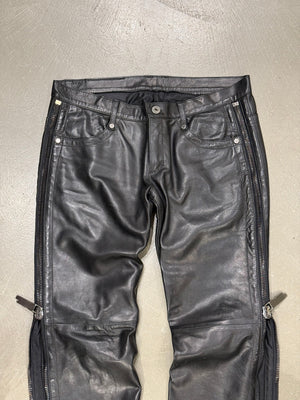 1990s Dirk Bikkembergs full zipper leather pants