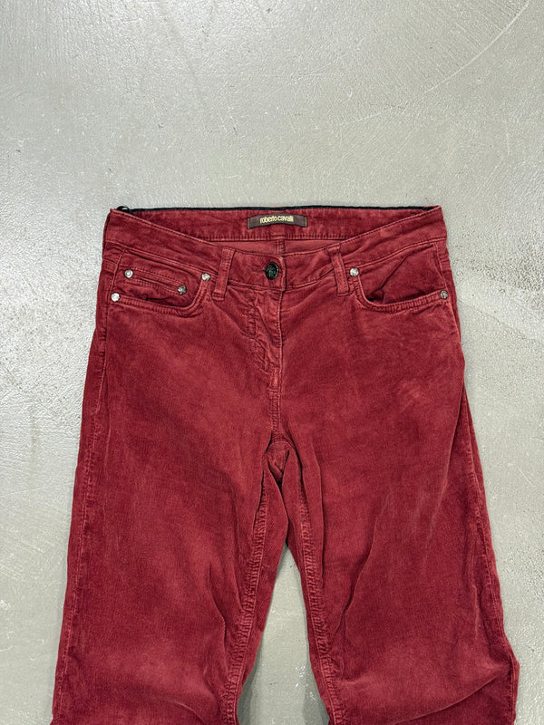 2000s Roberto Cavalli burgundy corduroy pants