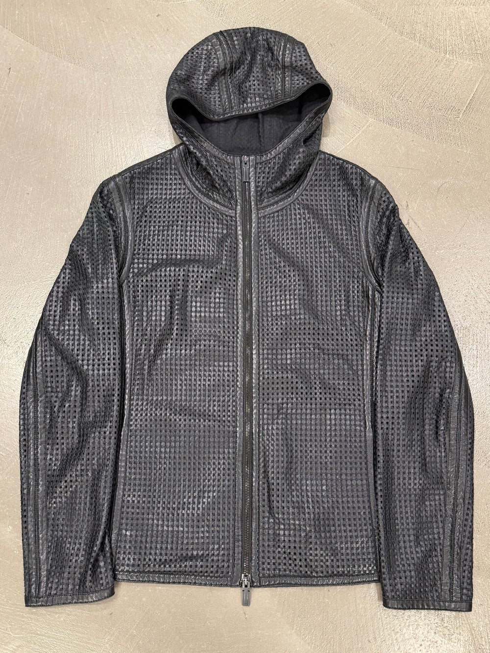 2014 Emporio Armani laser cut leather jacket