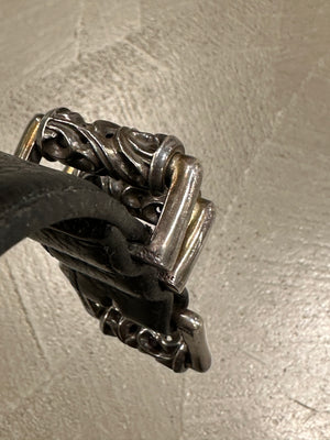 Chrome Hearts 1 inch 3-piece leather roller belt