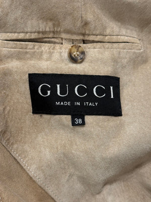 S/S1997 Gucci by Tom Ford suede leather trench coat