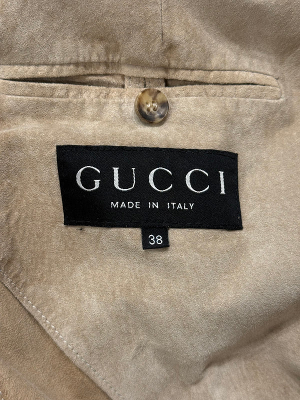 S/S1997 Gucci by Tom Ford suede leather trench coat